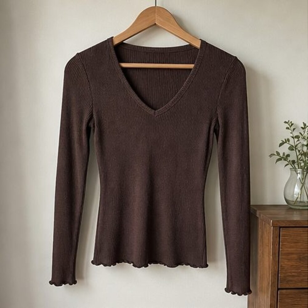Blue Pleated Blouse